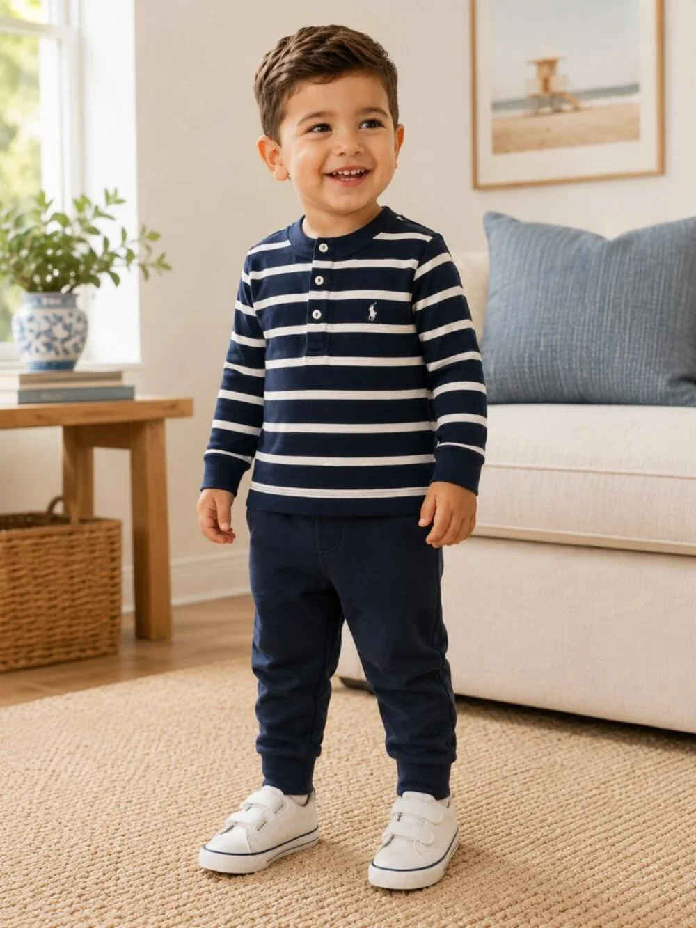NWT Ralph Lauren Polo Toddler Boys 2-Piece Jogger Set Size 24 Months Navy